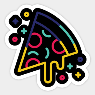 multicolored abstract pizza art Sticker